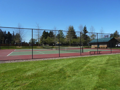 Two tennis courts and accessible bathrooms